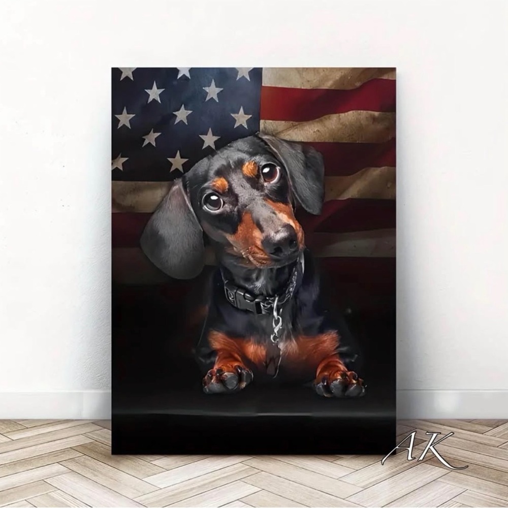 Dachshund Framed Canvas Wall Art 🐾 Doxie Wiener